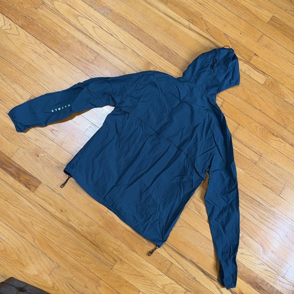Gymshark Jacket Mens L Blue Hooded Lightweight Windbreaker Running Run Pockets - Picture 7 of 9